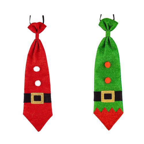Adult Men's Glitter Santa/Elf Festive Ties Fancy Dress Accessory - One Size