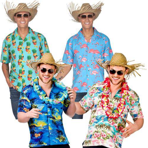 Adult Men's Hawaiian Luau Fancy Dress/Beach Holiday Summer Party Shirts
