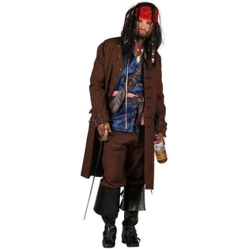 Adult Men's Jack Sparrow Deluxe Pirate Fancy Dress Costume