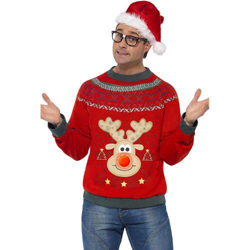 Adult Men's Rudolph Christmas Jumper - Medium