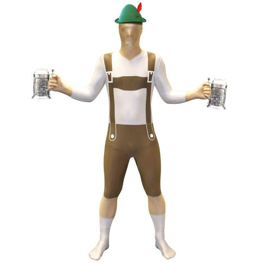 Adult Morphsuit Fancy Dress Costume - Lederhosen Medium