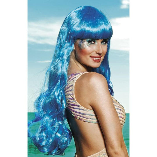 Adult Oceana Ice Blue Mermaid Wig