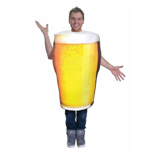 Adult Pint Of Beer Costume Oktoberfest Lager Mens Ladies Fancy Dress Outfit