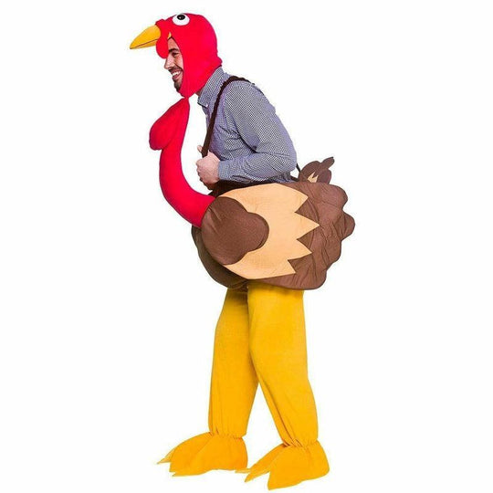 Adult Ride On Turkey Costume Christmas Unisex Fancy Dress Outfit