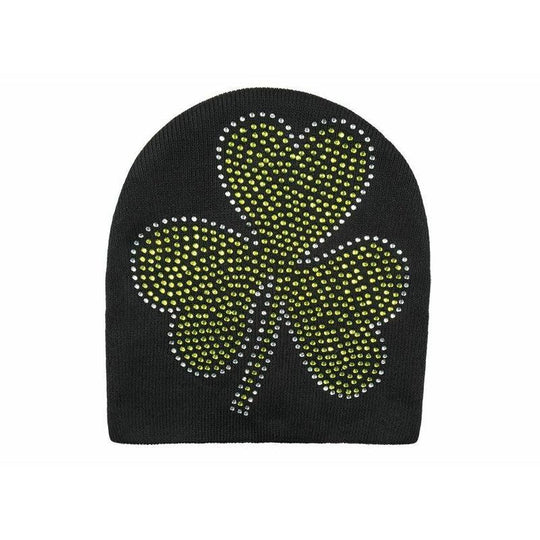 Adult Shiny Sequin Shamrock Beanie Hat St Patricks Day Accessory