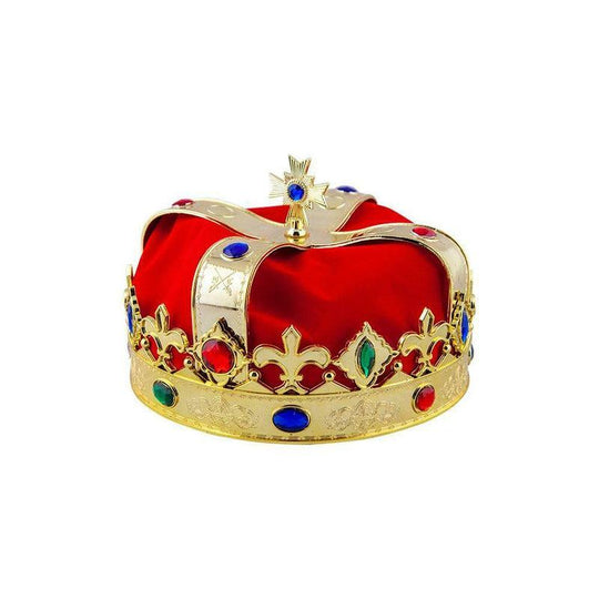 Adult Unisex Deluxe Royal Crown King Queen Fancy Dress Accessory - One Size
