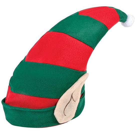 Adult Unisex Elf Christmas Hat with Ears Fancy Dress Costume Accessory