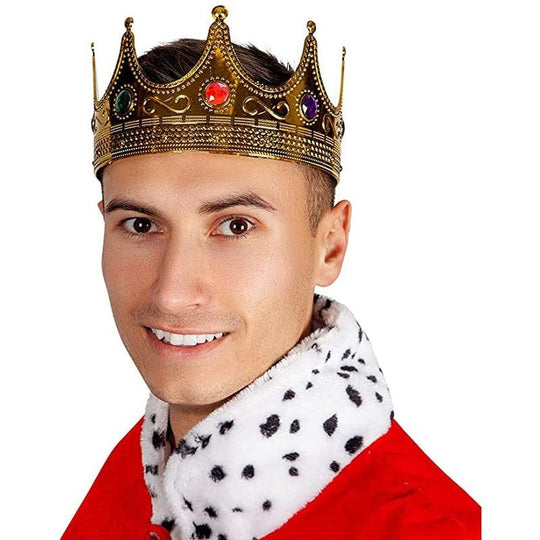 Adult Unisex GB Deluxe King Queen Crown Fancy Dress Accessory