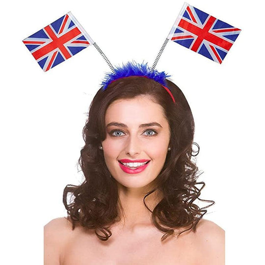 Adult Unisex GB Flag Head Boppers Fancy Dress Accessory