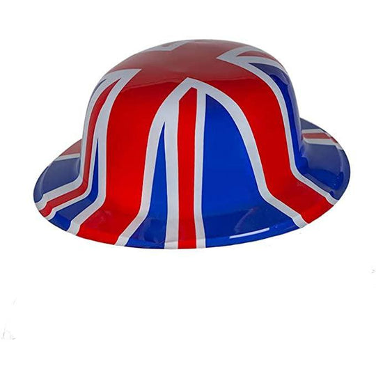 Adult Unisex GB Union Jack Bowler Hat Fancy Dress Accessory