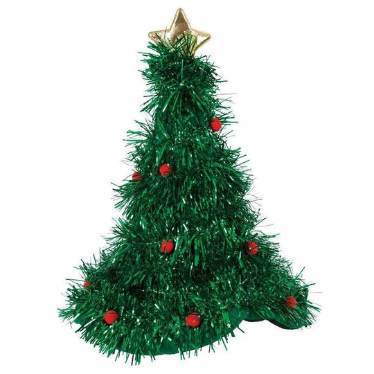 Adult Unisex Green Novelty Funny Tinsel Christmas Tree Fancy Dress Costume Hat