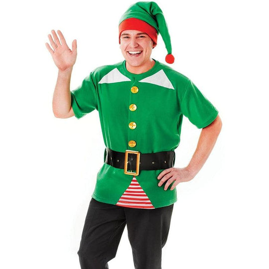 Adult Unisex Jolly Elf Christmas Fancy Dress Costume Party Outfit - One Size