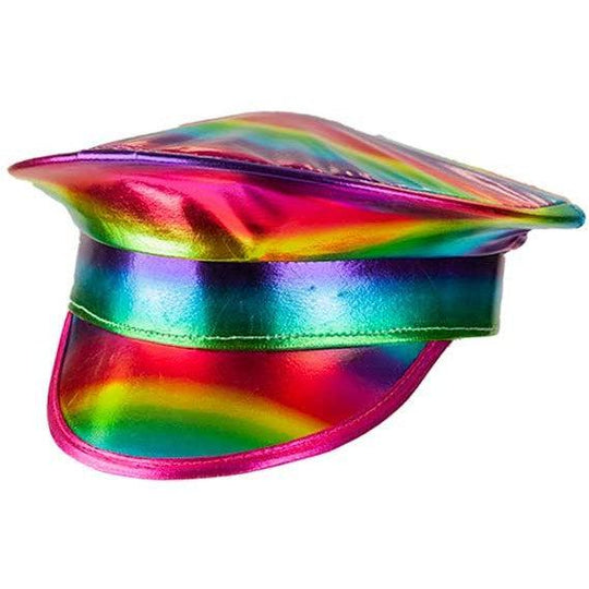 Adult Unisex Rainbow Captain Hat Fancy Dress Accessory Party Hat