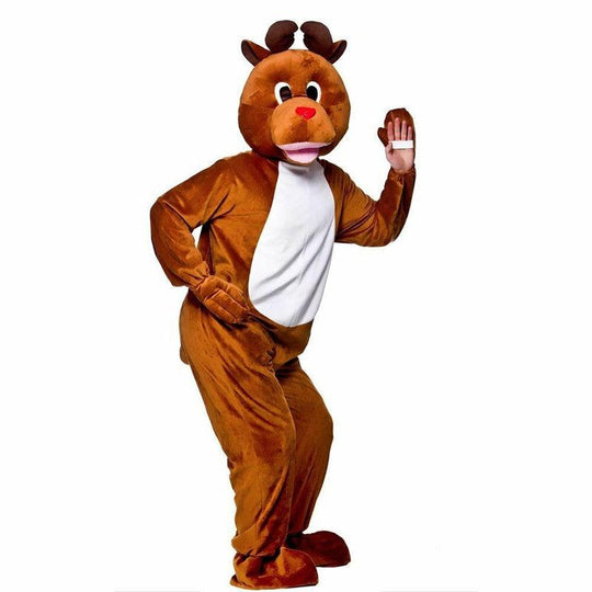 Adult Unisex Reindeer Mascot Christmas Fancy Dress Costume Xmas Party Outfit