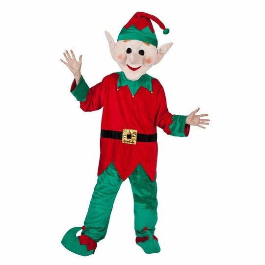 Adult Unisex Santa's Helper/Elf Mascot Fancy Dress Costume