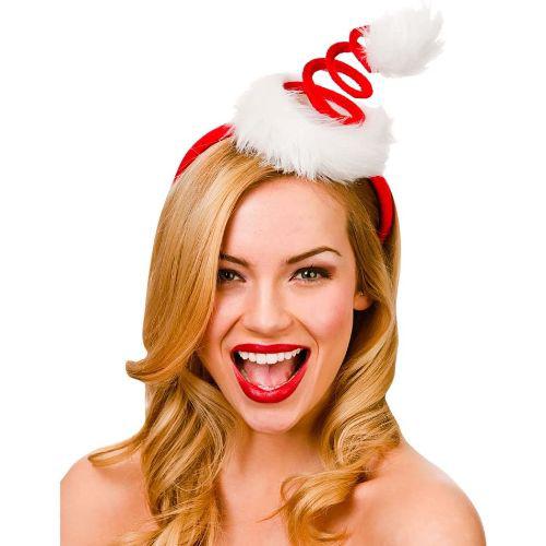 Adult Unisex Spiral Santa's Hat on a Headband Christmas Fancy Dress Accessory