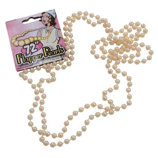 Adult Women's 20s 30s 72" Flapper Pearl Beaded Necklace Fancy Dress Accessory