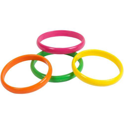 Adult Women's 4 Piece 80's Neon Bangle Bracelets  Fancy Dress Accessory