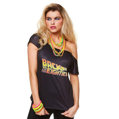 Adult Women's 80's Back To The Eighties Fancy Dress Costume Top