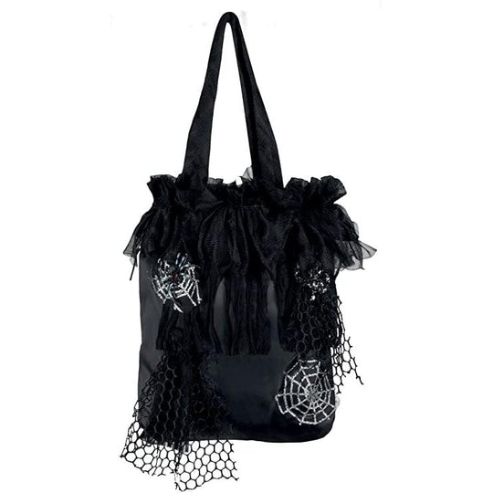 Adult Womens Black Witch Handbag Fancy Dress Costume Accessory