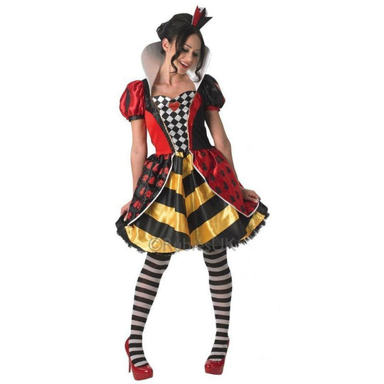 Adult Womens Disney Red Queen of Hearts Alice In Wonderland Fancy Dress Costume