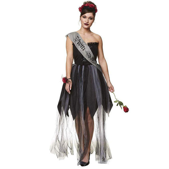 Adult Women's Gothic Prom Queen Fancy Dress Costume Halloween Party Outfit