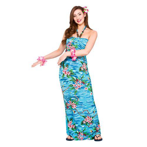 Adult Women's Maxi Orchard Ocean Hawaiian Luau Fancy Dress Costume