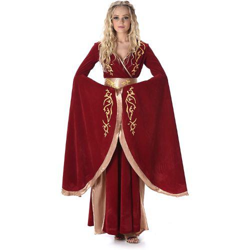 Adult Women's Medieval Fantasy Queen Fancy Dress Costume - The Online ...