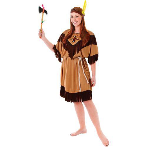 Adult Women's Native American Fancy Dress Costume - One Size