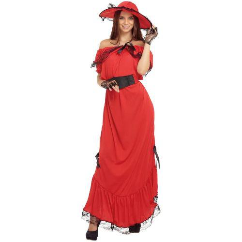Adult Women's Scarlet O'Hara Victorian Fancy Dress Costume - One Size