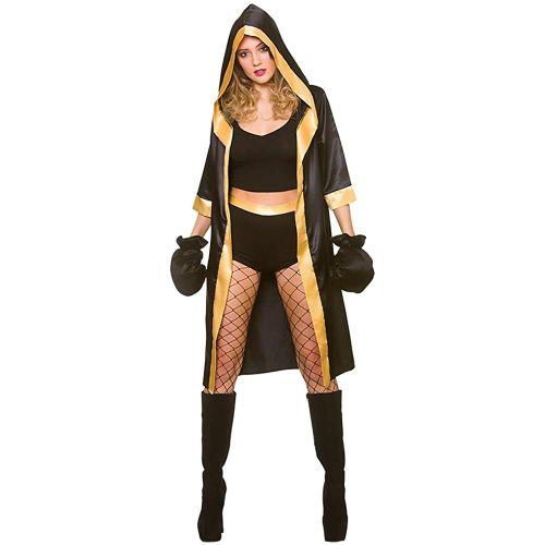 Adult Women's Sexy Knockout Boxer Fancy Dress Costume
