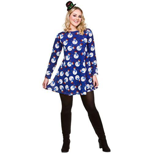 Adult Women's Snowman Winter Christmas Swing Dress