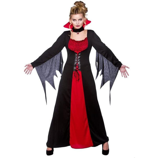 Adult Women's Vampiress Fancy Dress Costume Dracula Halloween Party Outfit