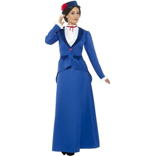 Adult Women's Victorian Nanny Mary Poppins Style Fancy Dress Costume Party Outfit