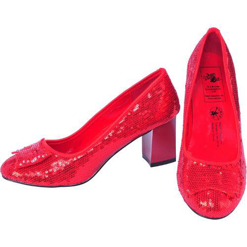 Adult Women's Wizard of Oz Dorothy Red Sequin Shoes Fancy Dress Accessory