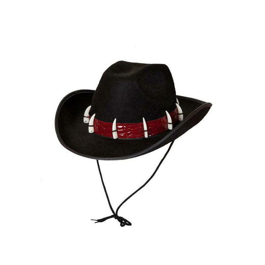 Adventurer Hat Australian Explorer Hat With Faux Leather And Teeth Fancy Dress