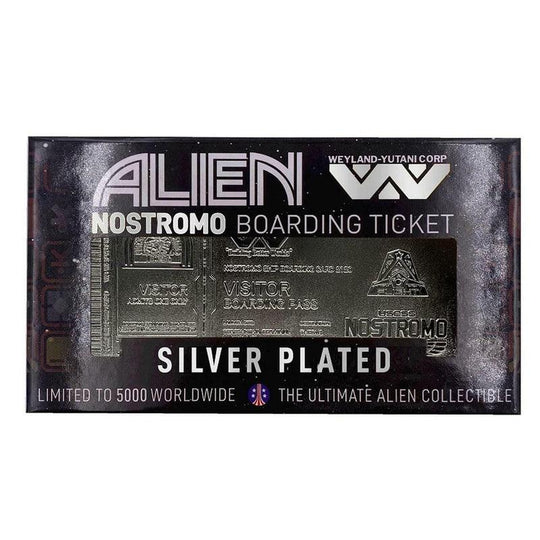 Alien Nostromo Boarding Ticket Silver Plated Limited Edition Collectable Gift