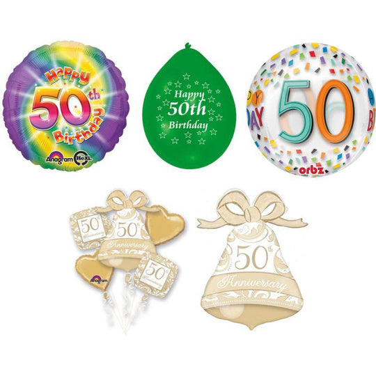 Amscan 50th Birthday Celebration Party Balloons
