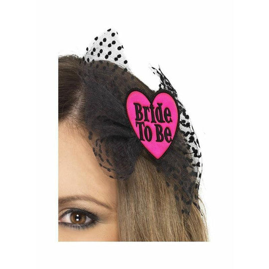 BRIDE TO BE HAIR BOW with Head Veil Netting Night Party Do Accessories 26838