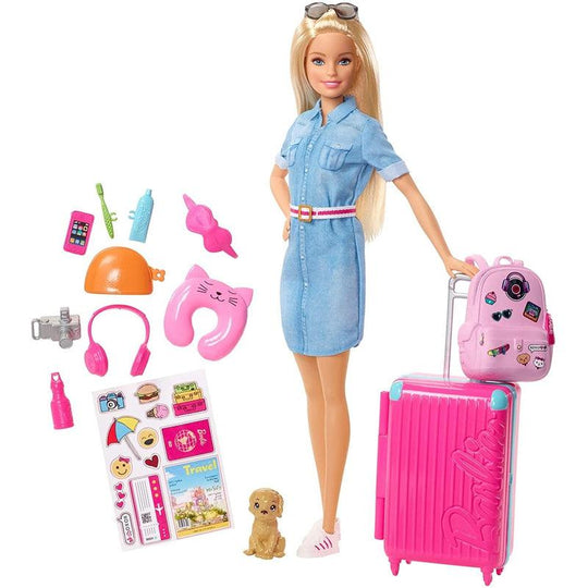 Barbie Travel Doll with Puppy & Accessories