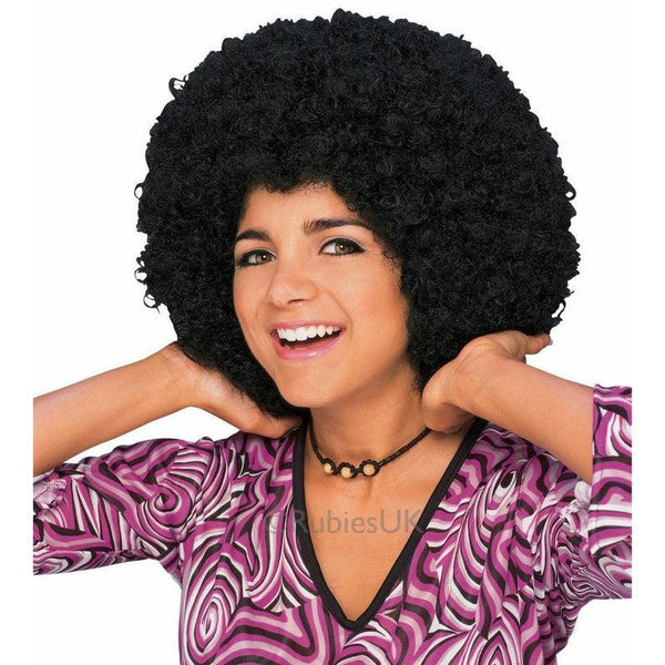 Black Afro Wig Disco 70s 80s FancvY Dress Costume Accessory The