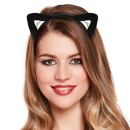 Black Cat Ears Headband Ladies Animal Fancy Dress