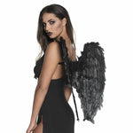 Black Dark Evil Angel Wings Ladies Halloween Fancy Dress Costume Accessory