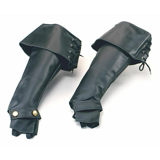 Black Deluxe Pirate Santa Boot Top Covers Fancy Dress Accessory Hook Medieval