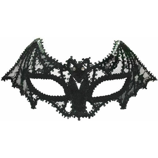 Black Lace Bat Mask Masquerade Ball Mask On Headband Fancy Dress Accessory