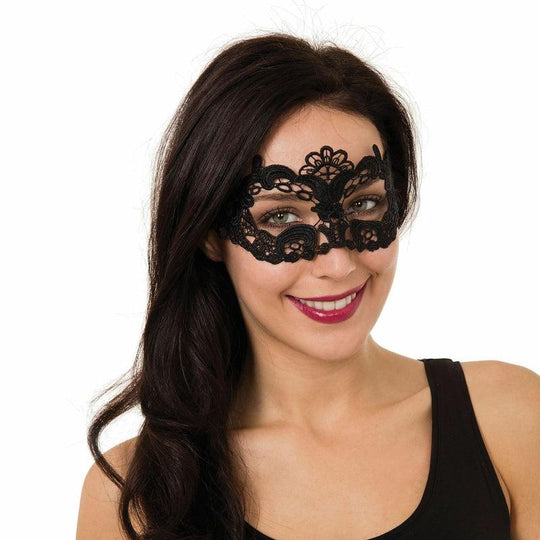 Black Lace Eyemask Venetian Masquerade Eye Mask Party Fancy Dress Ball