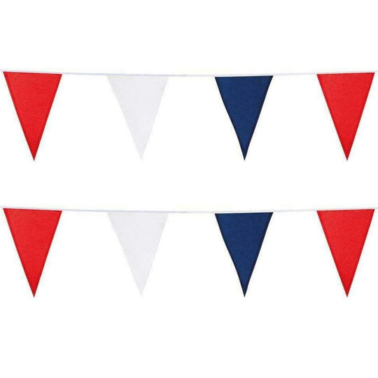 Boland 10m Red/White/Blue Tri-colour Fabric Bunting