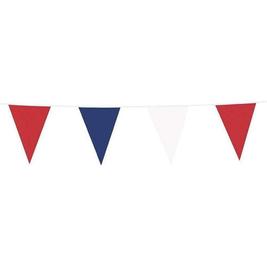 Boland 10m Tricolour Red/White/Blue Giant Plastic Bunting