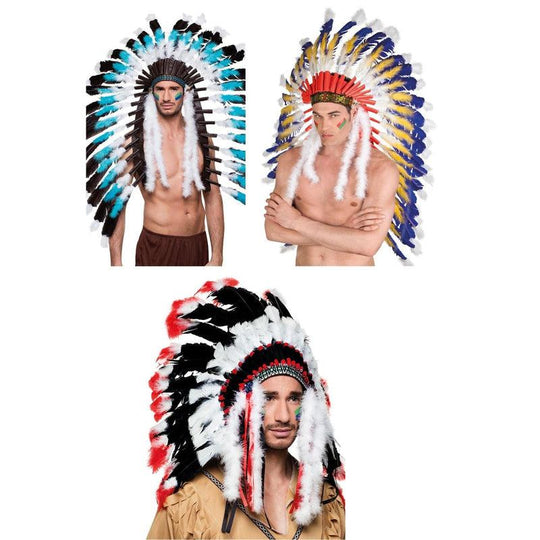 Boland Adult Red Indian Headdress Headpiece Native American