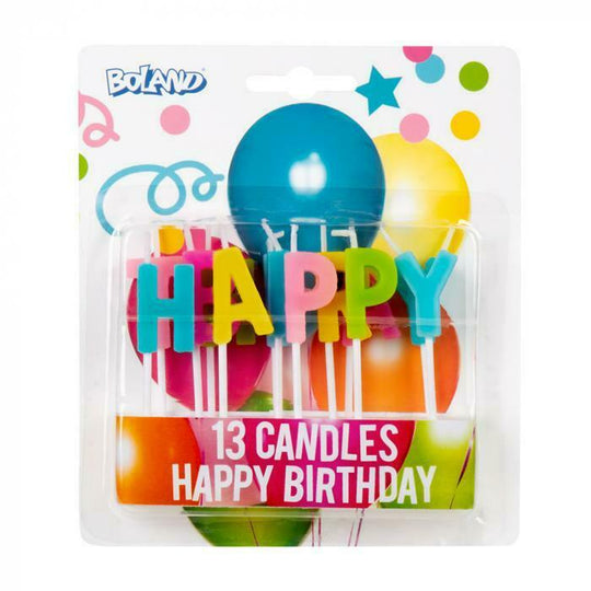 Boland 'Happy Birthday' Set of 13 Candles on sticks